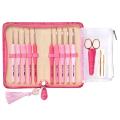Tulip TER-001 ETIMO Rose Cushion Grip Crochet Hook Needles 10 Pcs Set (Pink) -Kotobukiya shop 3 14587.1532676277