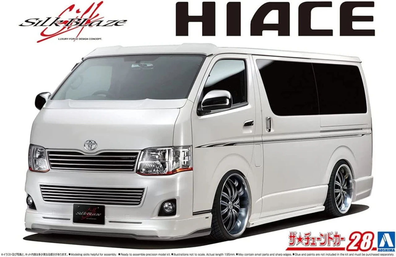 Aoshima The Tuned Car No.28 1/24 Silk Blaze TRH200V Hiace Ver. III '10 Toyota Plastic Model 3 Aoshima The Tuned Car No.28 1/24 Silk Blaze TRH200V Hiace Ver. III '10 Toyota Plastic Model