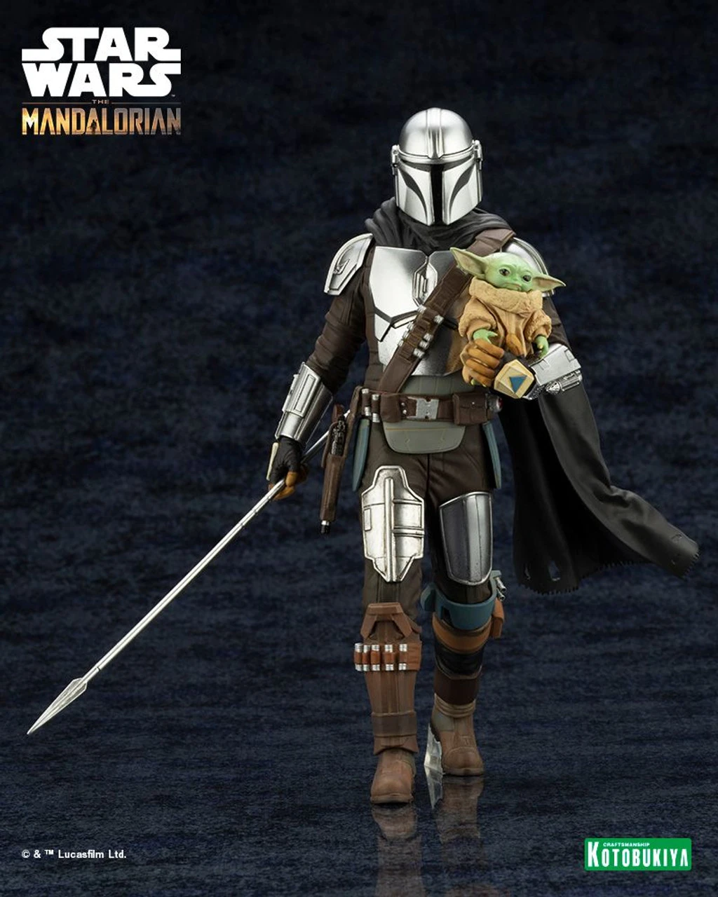 Kotobukiya ARTFX+ MANDALORIAN & GROGU With Beskar Staff 1/10 Figure (Star Wars: The Mandalorian) 4 Kotobukiya ARTFX+ MANDALORIAN & GROGU With Beskar Staff 1/10 Figure (Star Wars: The Mandalorian) - Image 2