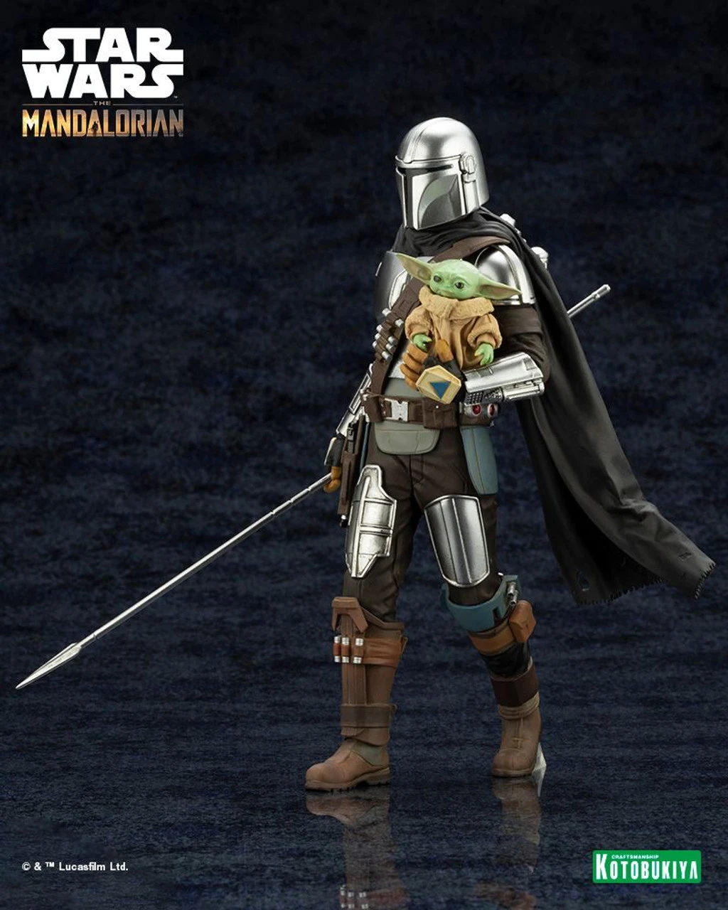 Kotobukiya ARTFX+ MANDALORIAN & GROGU With Beskar Staff 1/10 Figure (Star Wars: The Mandalorian) 5 Kotobukiya ARTFX+ MANDALORIAN & GROGU With Beskar Staff 1/10 Figure (Star Wars: The Mandalorian) - Image 3