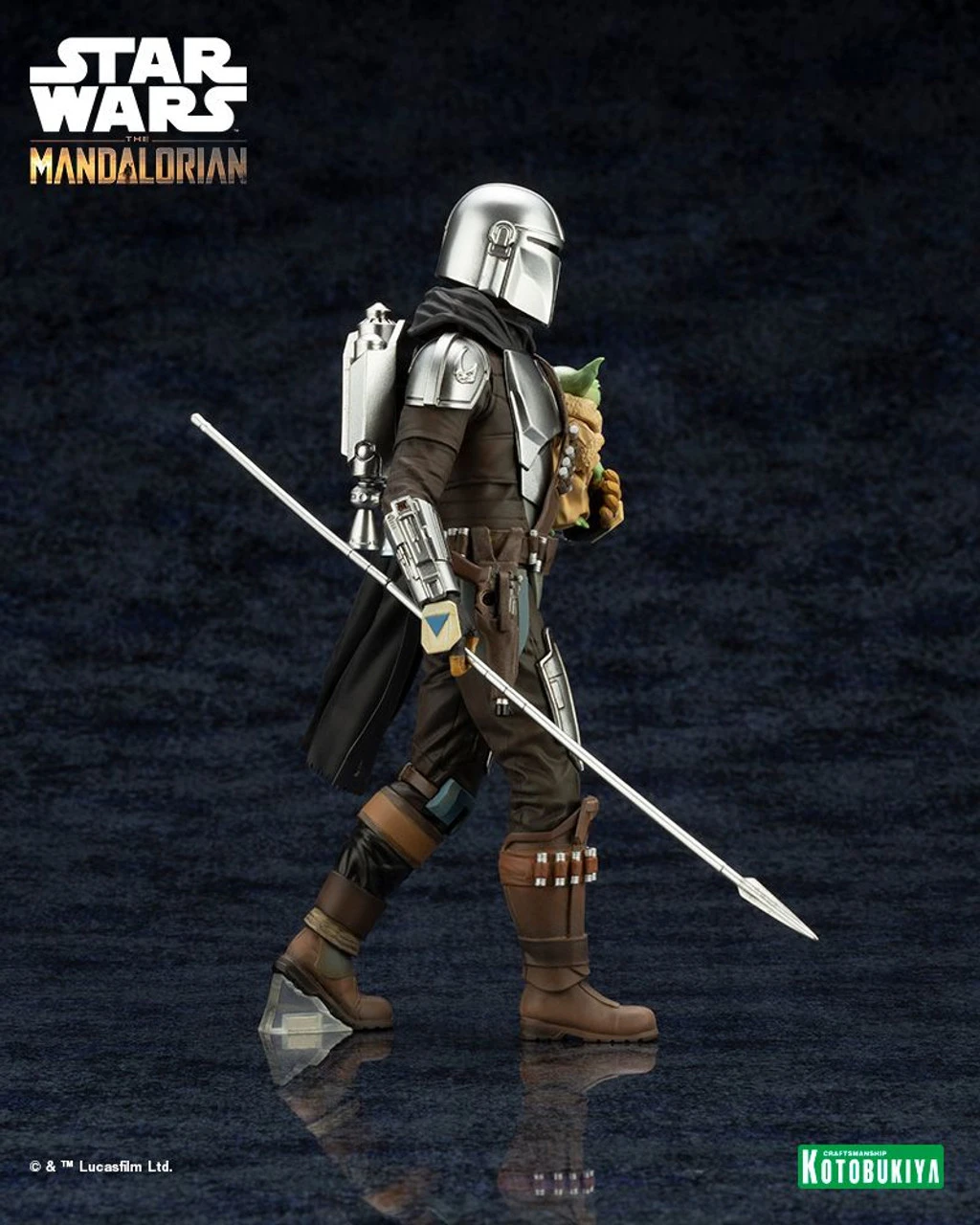 Kotobukiya ARTFX+ MANDALORIAN & GROGU With Beskar Staff 1/10 Figure (Star Wars: The Mandalorian) 10 Kotobukiya ARTFX+ MANDALORIAN & GROGU With Beskar Staff 1/10 Figure (Star Wars: The Mandalorian) - Image 8