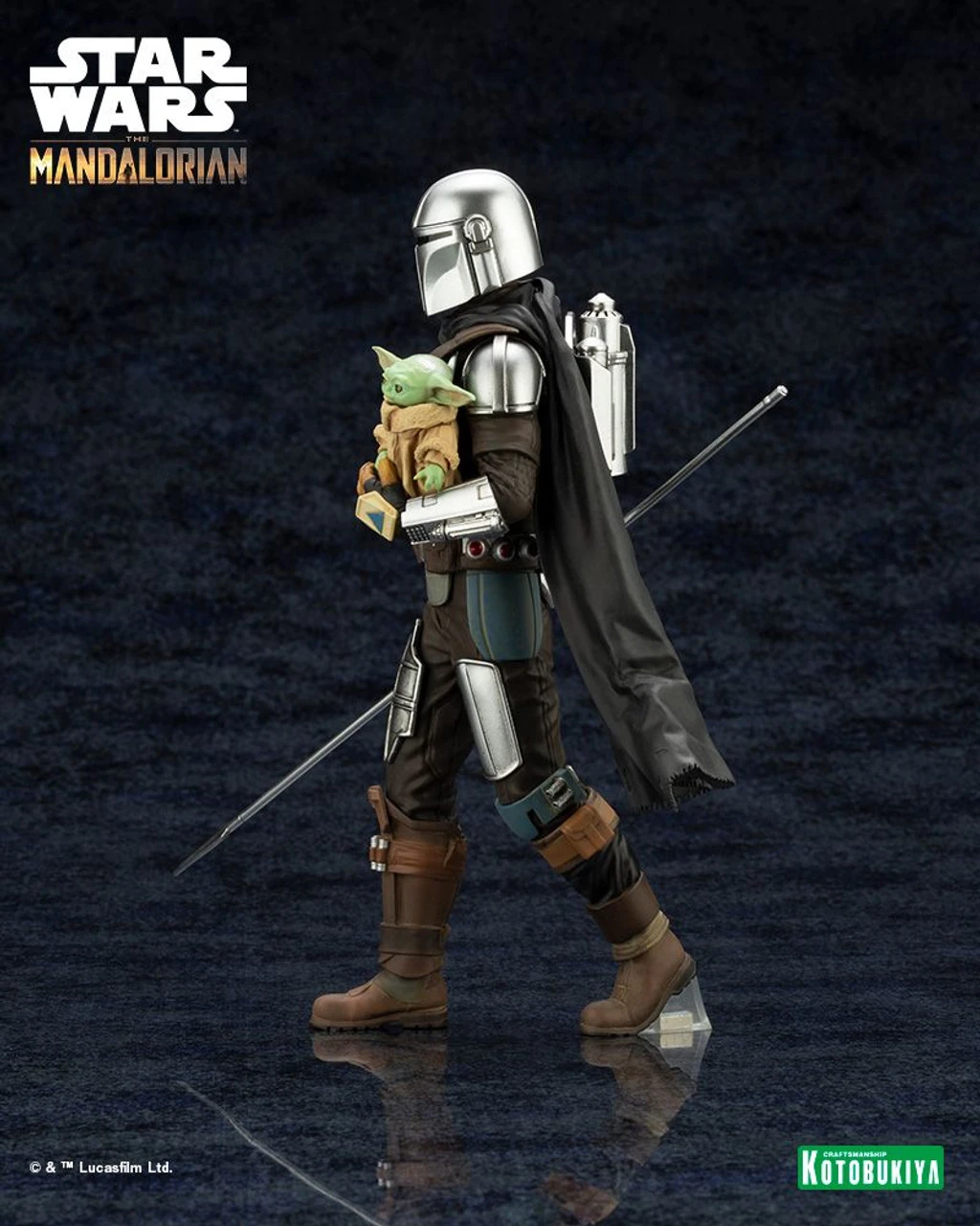 Kotobukiya ARTFX+ MANDALORIAN & GROGU With Beskar Staff 1/10 Figure (Star Wars: The Mandalorian) 6 Kotobukiya ARTFX+ MANDALORIAN & GROGU With Beskar Staff 1/10 Figure (Star Wars: The Mandalorian) - Image 4