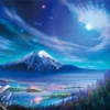 Yanoman Jigsaw Puzzle 10-1301 KAGAYA Moon Light Mt.Fuji (1000 Pieces)
