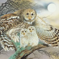 Yanoman Jigsaw Puzzle 10-1312 Kaname Ozuma Owl Family (1000 Pieces)