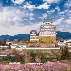 Yanoman Jigsaw Puzzle 10-1313 Himeji Castle Sakura Cherry Blossoms (1000 Pieces)