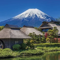 Yanoman Jigsaw Puzzle 10-1362 Sunny Fuji And Oshino Village Yamanashi Japan (1000 Pieces)