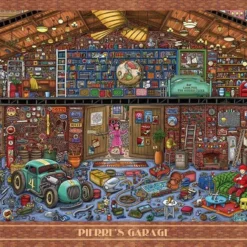Yanoman Jigsaw Puzzle 10-1381 Kamigaki Hirofumi Pierre's Garage (1000 Pieces)