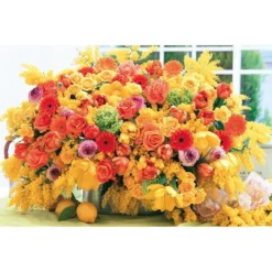 Yanoman Jigsaw Puzzle 10-1253 Flower Art Yellow Fountain (1000 Pieces)